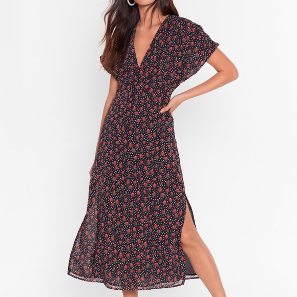 NastyGal Floral Midi Dress - Picture 1 of 4